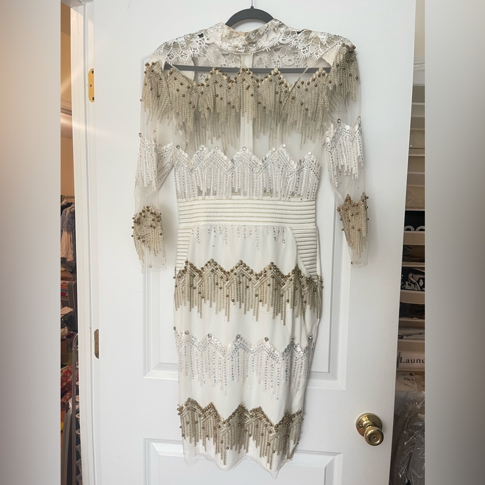 COPY - Zhivago White dress with gold studs size 6-8